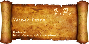 Vainer Petra névjegykártya